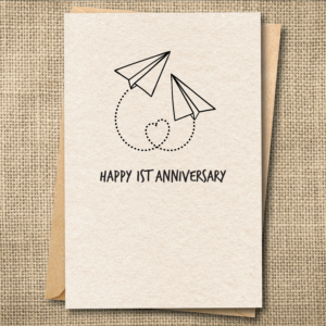 1st Anniversary Paper Anniversary Card | Cute Love Card | Snarky Card