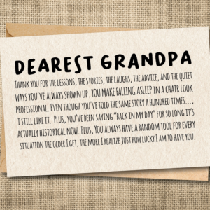 Funny Grandpa Card | Whimsical Birthday Card | Heartfelt Grandfather Card | Snarky Card