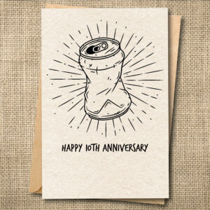Happy 10th Anniversary | Funny Anniversary Card | Tin & Sardines Humor | Snarky Card