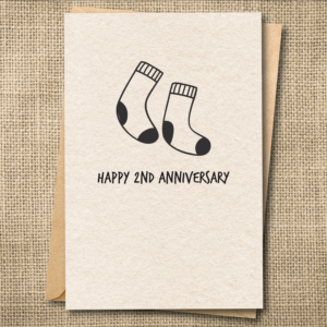 Happy 2nd Anniversary | Funny Anniversary Card | Cotton Anniversary Card | Snarky Card
