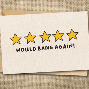5 Stars. Would Bang Again! | Funny Anniversary Card | R-Rated Love Card | Snarky Card