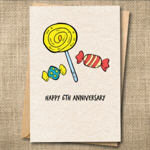 Happy 6th Anniversary | Funny Anniversary Card | Sugar or Iron | Snarky Card