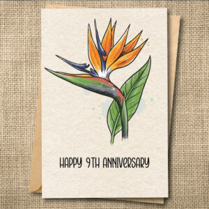 Happy 9th Anniversary | Funny Anniversary Card | Leather & Pottery Humor | Snarky Card