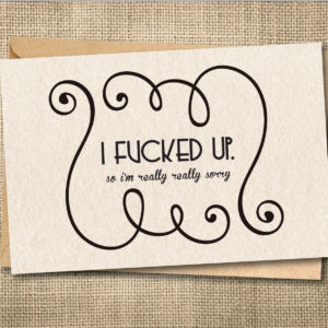 Funny thank you card artwork