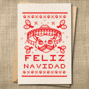 Feliz Navidad Cat Christmas Card | Funny Mexican Christmas Card | Snarky Card