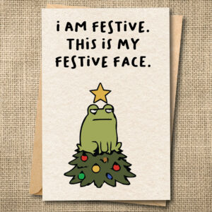 I Am Festive. This Is My Festive Face. | Funny Christmas Card | Grumpy Holiday Card | Snarky Card
