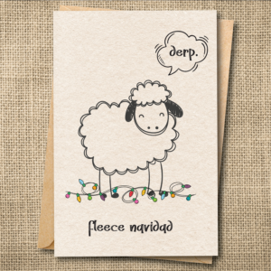 Fleece Navidad Christmas Card | Funny Sheep Holiday Card | Snarky Card