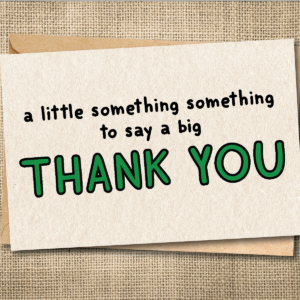 Funny thank you card artwork