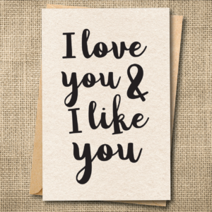 I Love You; I Like You | Funny Love Card | Anniversary Card | Snarky Card