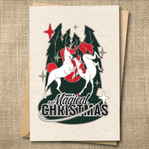 Magical Christmas Horses Card | Funny Unicorn Holiday Card | Snarky Card