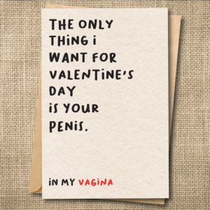 The Only Thing I Want for Valentine's Day Is Your Penis | Funny R-Rated Love Card | Naughty Valentine's Day Card | Snarky Card