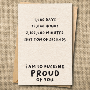 Personalized sobriety card showing custom days hours and minutes milestone