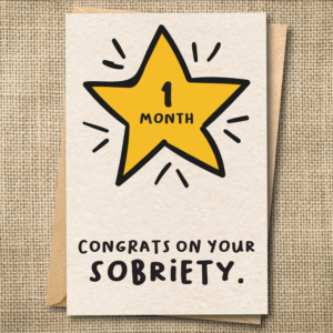 Personalized sobriety card example showing a 30-year sober milestone