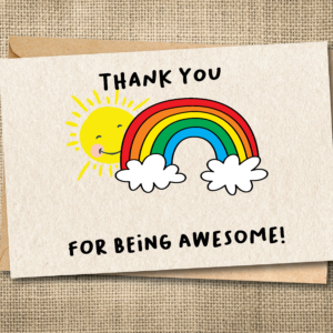 Funny thank you card artwork