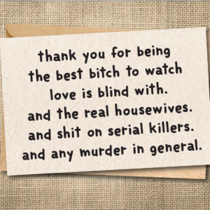 Funny thank you card artwork