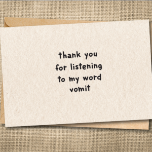 Funny thank you card artwork