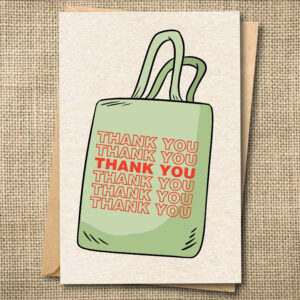 Funny thank you card artwork