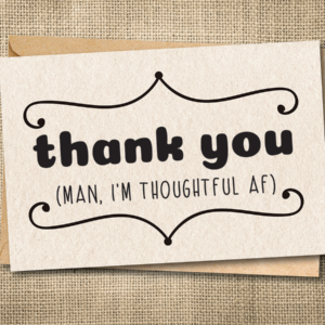 Funny thank you card artwork