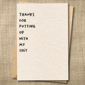 Funny thank you card artwork
