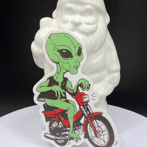 Alien Moped holographic vinyl sticker artwork