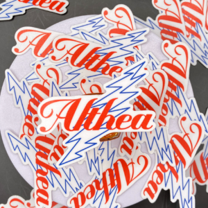 Althea lightning bolt die cut vinyl sticker alternate artwork
