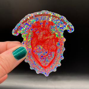 Phish-inspired anatomical heart glitter holographic sticker artwork