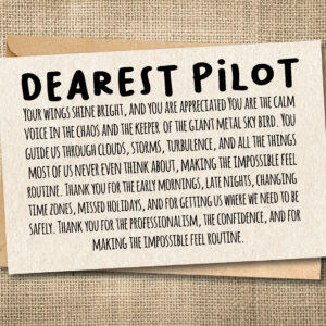 Dearest Pilot aviation appreciation card