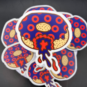 Fishman donut Phish-inspired vinyl sticker artwork