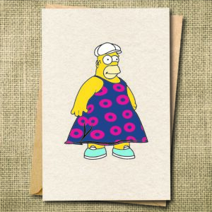 Fat Homer Muu Muu Phish-inspired Valentine greeting card artwork.
