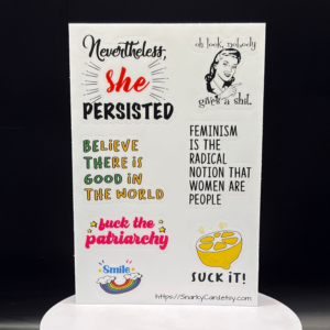 Funny feminist sticker sheet artwork