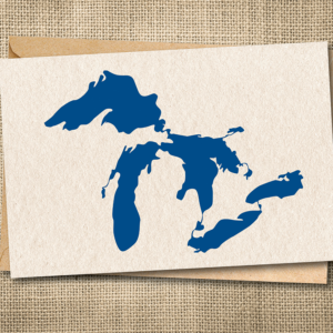 Great Lakes map thinking of you greeting card