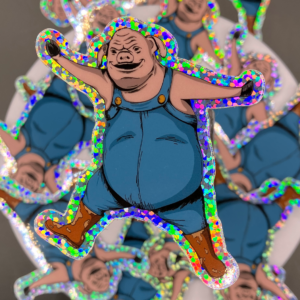 Guyute pig Phish-inspired glitter vinyl sticker artwork