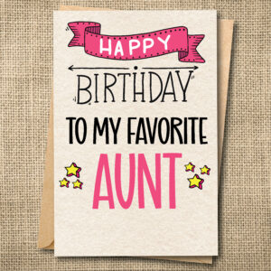 Happy Birthday to My Favorite Aunt funny birthday greeting card