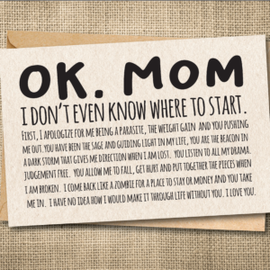 OK Mom — Parasite funny Mother's Day card