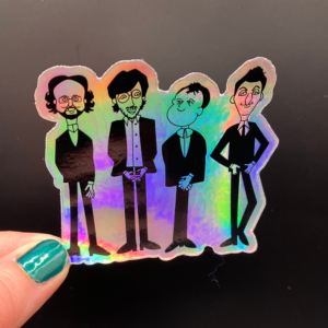 Phish-inspired caricature holographic vinyl sticker artwork