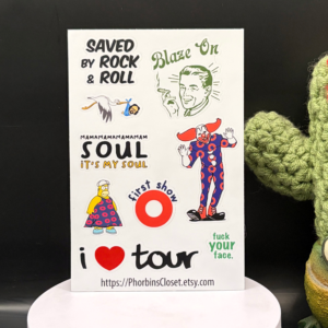Phish-inspired music sticker sheet artwork
