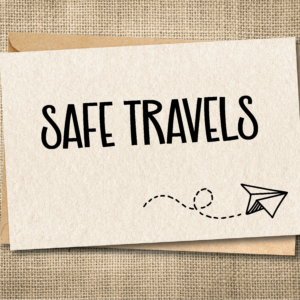 Safe Travels funny aviation greeting card