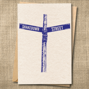 Shakedown Street Dead-inspired music greeting card artwork.