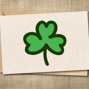 Green shamrock St. Patrick's Day greeting card