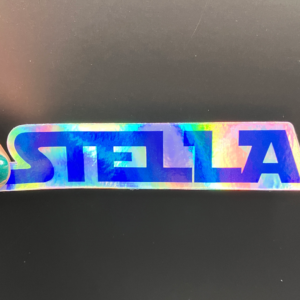 Stella Blue holographic vinyl sticker artwork