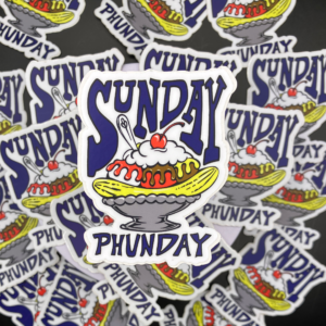 Sunday Phunday Fishman Phish-inspired vinyl sticker artwork