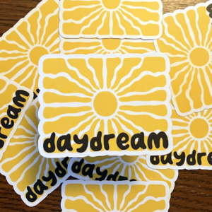 Human Sunshine holographic rainbow vinyl sticker artwork