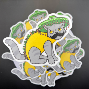 Funny Taco Cat vinyl sticker artwork