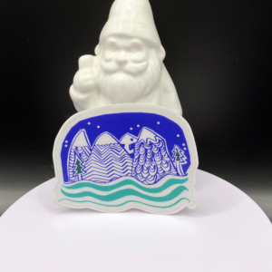 Mountain Adventure holographic vinyl sticker artwork